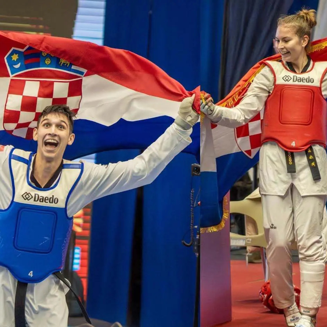Oscar Kovačić i Mila Mastelić osvojili zlatne medalje na EP-u do 21 godine u taekwondou