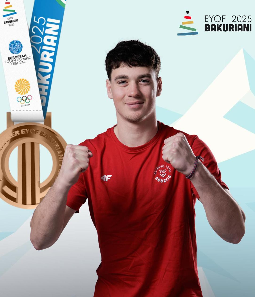 Zimski EYOF 2025.: Alpski skijaš Ziggy Vrdoljak osvojio brončanu medalju u veleslalomu