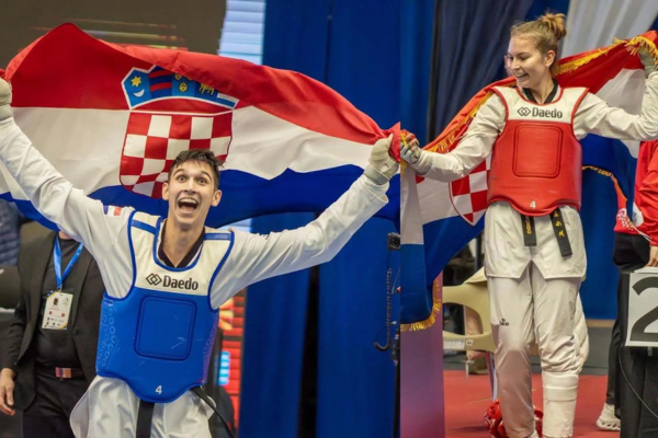 Oscar Kovačić i Mila Mastelić osvojili zlatne medalje na EP-u do 21 godine u taekwondou