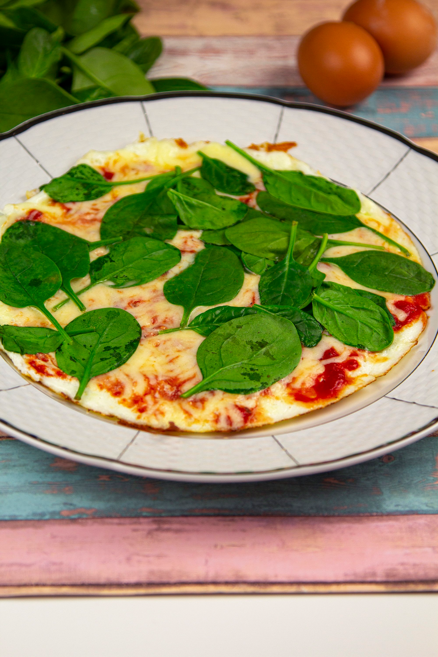 Pizza od bjelanjka sa špinatom